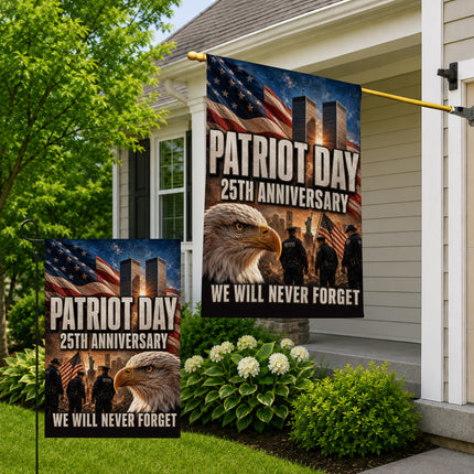 Patriot Day 25th Anniversary Police Eagle Twin Towers Memorial Flag