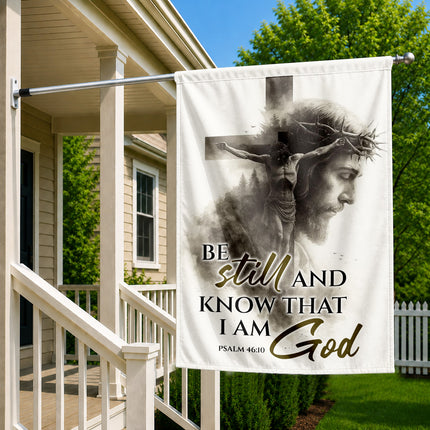 Psalm 46:10 Christian Flag Be Still And Know That I Am God Jesus Cross