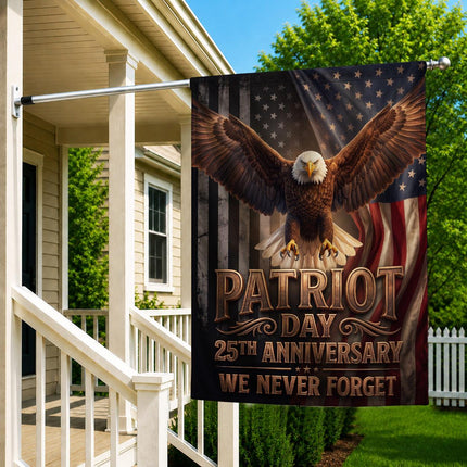 Patriot Day 25th Anniversary We Never Forget Flag