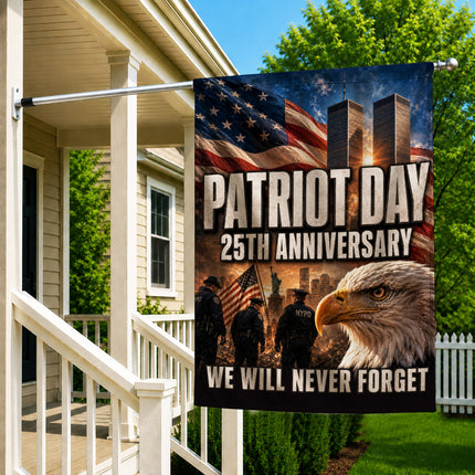 Patriot Day 25th Anniversary Police Eagle Twin Towers Memorial Flag