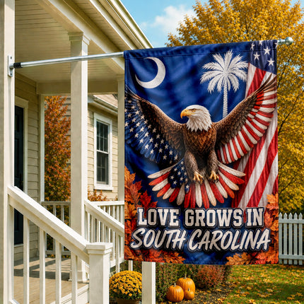 South Carolina Patriotic Eagle Autumn Pride Flag