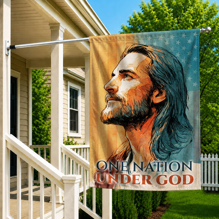 SP-01 Christian Art Flag One Nation Under God Prayer and Devotion