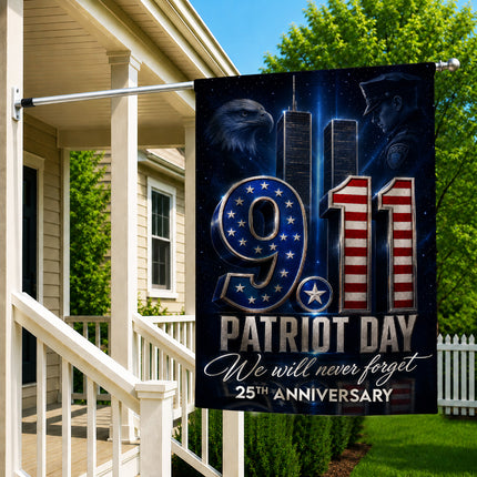 Patriot Day 25th Anniversary Midnight Police Eagle 9 11 Memorial Flag