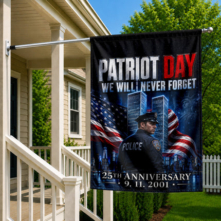 25th Anniversary Patriot Day Night Watch Police Twin Towers Memorial Flag