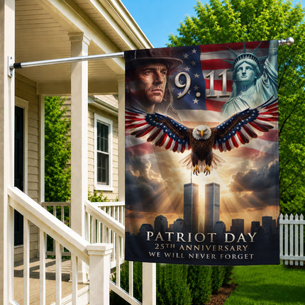 Patriot Day 25th Anniversary Liberty Eagle Firefighter 9 11 Memorial Flag