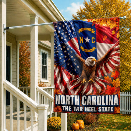 North Carolina Fall Patriotic Eagle Tar Heel State Flag