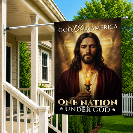SP-01 Christian Patriotic Flag God Bless America One Nation Under God Memorial Day