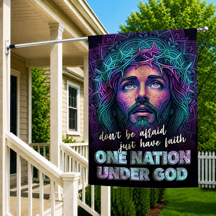 SP-01 God and Country One Nation Under God Jesus Garden Flag Faith-Based Events