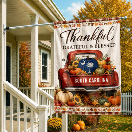South Carolina Thankful Harvest Truck Fall Flag