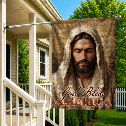 SP-01 Jesus American Flag God Bless America Christian Garden Flag Fourth of July