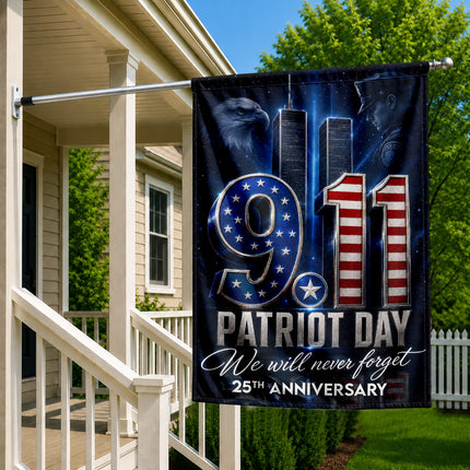 Patriot Day 25th Anniversary Midnight Police Eagle 9 11 Memorial Flag