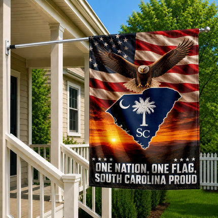 South Carolina Proud Bald Eagle American Patriotic Flag