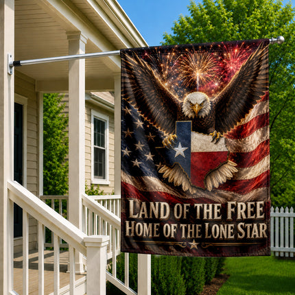 Texas Flag Land of the Free Lone Star Eagle Patriotic Flag