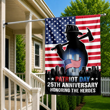Patriot Day 25th Anniversary Firefighter Heroes Memorial Flag
