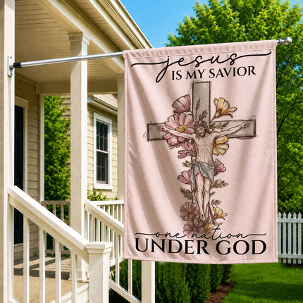 SP-01 Jesus Christ Flag Faith and Courage One Nation Under God Family Gatherings