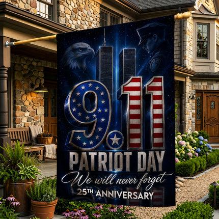 Patriot Day 25th Anniversary Midnight Police Eagle 9 11 Memorial Flag