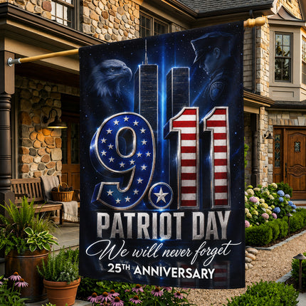 Patriot Day 25th Anniversary Midnight Police Eagle 9 11 Memorial Flag