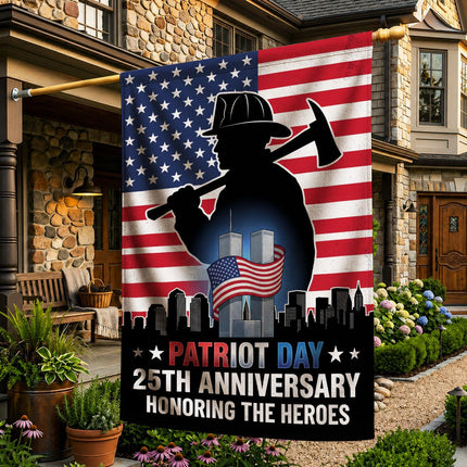 Patriot Day 25th Anniversary Firefighter Heroes Memorial Flag