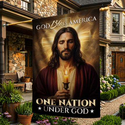 SP-01 Christian Patriotic Flag God Bless America One Nation Under God Memorial Day