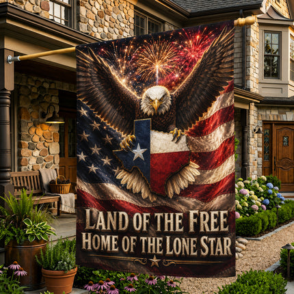 Texas Flag Land of the Free Lone Star Eagle Patriotic Flag