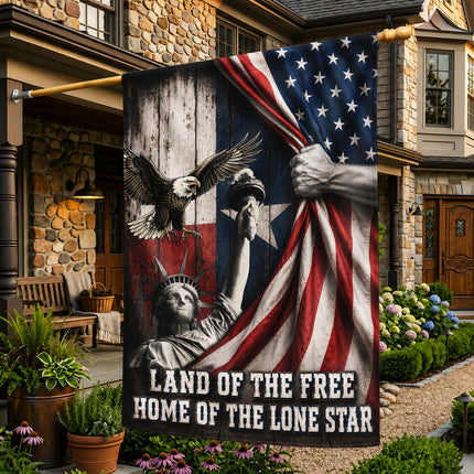 Texas Flag Land of the Free Liberty Eagle Lone Star Flag