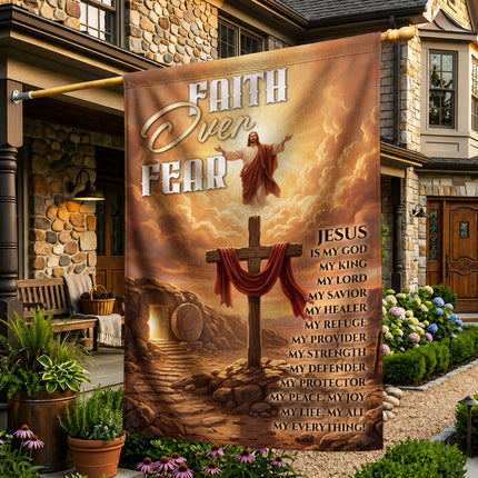 SP-01 Cross Garden Flag Sacred Cross Resurrection Christian Holidays