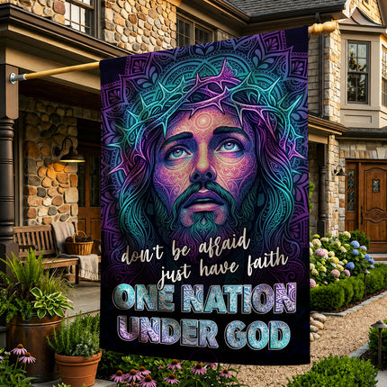SP-01 God and Country One Nation Under God Jesus Garden Flag Faith-Based Events