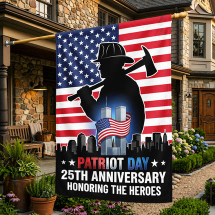 Patriot Day 25th Anniversary Firefighter Heroes Memorial Flag