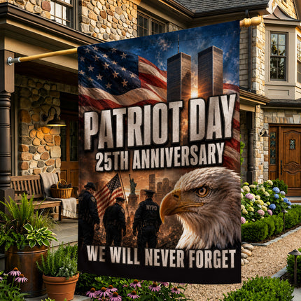 Patriot Day 25th Anniversary Police Eagle Twin Towers Memorial Flag