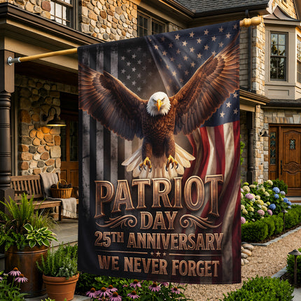 Patriot Day 25th Anniversary We Never Forget Flag