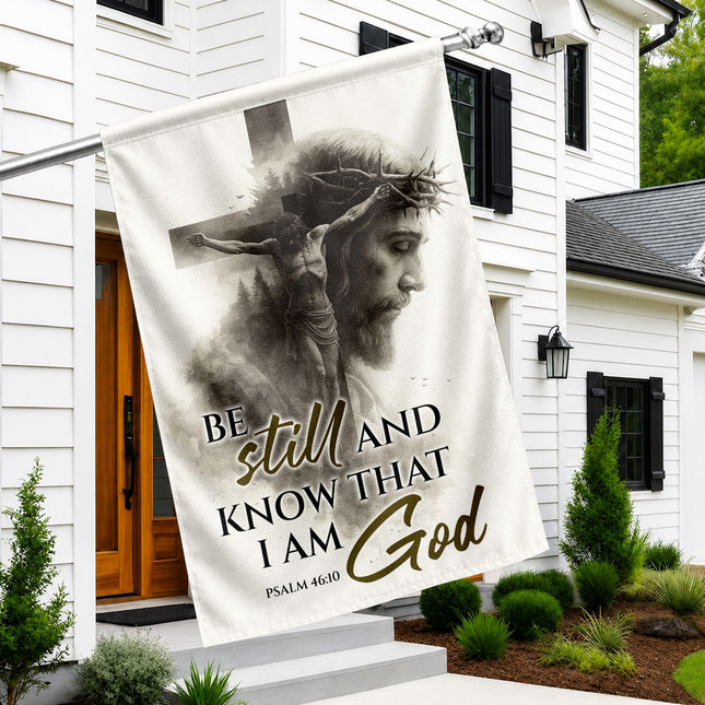 Psalm 46:10 Christian Flag Be Still And Know That I Am God Jesus Cross