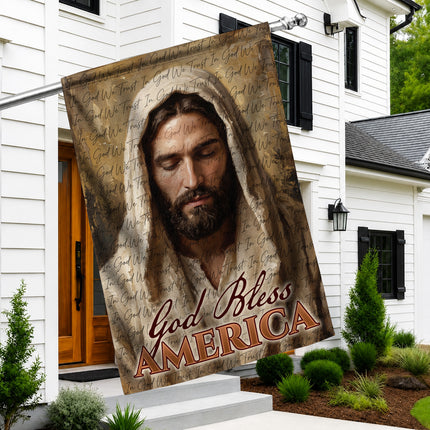 SP-01 Jesus American Flag God Bless America Christian Garden Flag Fourth of July