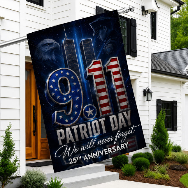 Patriot Day 25th Anniversary Midnight Police Eagle 9 11 Memorial Flag