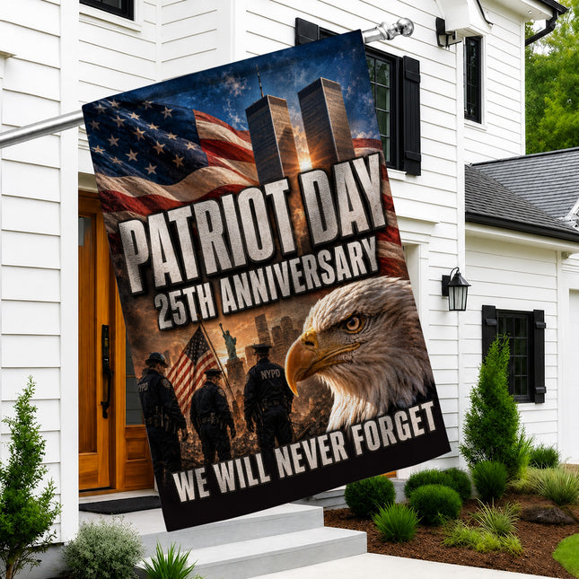 Patriot Day 25th Anniversary Police Eagle Twin Towers Memorial Flag