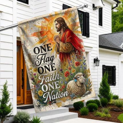One Flag One Faith One Nation God Inspired Jesus Lamb Flag