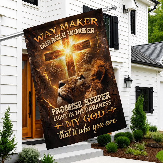 Way Maker Miracle Worker Promise Keeper Flag