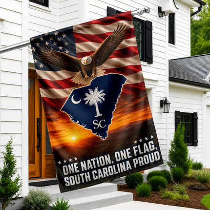 South Carolina Proud Bald Eagle American Patriotic Flag