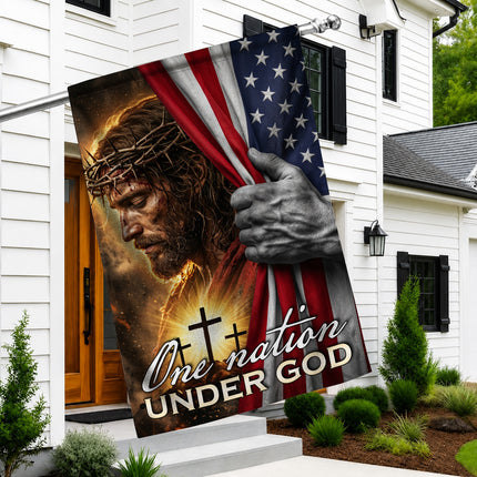 One Nation Under God Jesus American Flag Cross Flag
