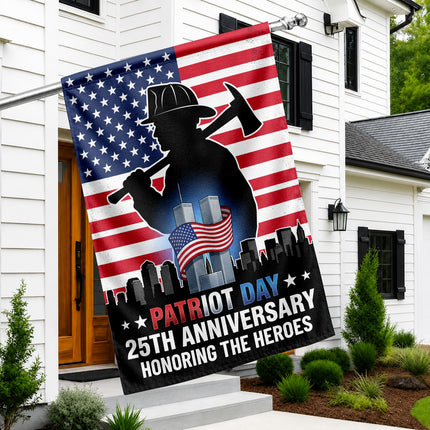 Patriot Day 25th Anniversary Firefighter Heroes Memorial Flag
