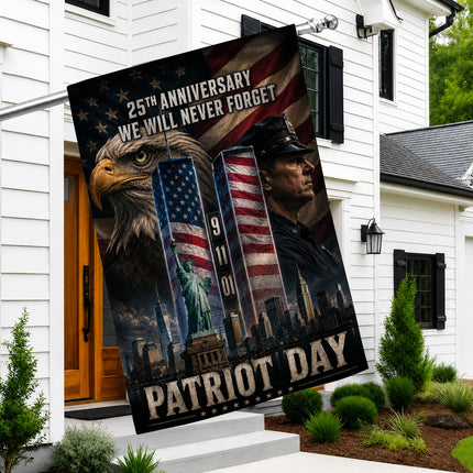 25th Anniversary Patriot Day Liberty Police Eagle Twin Towers Tribute Flag