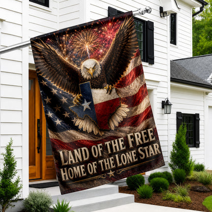 Texas Flag Land of the Free Lone Star Eagle Patriotic Flag