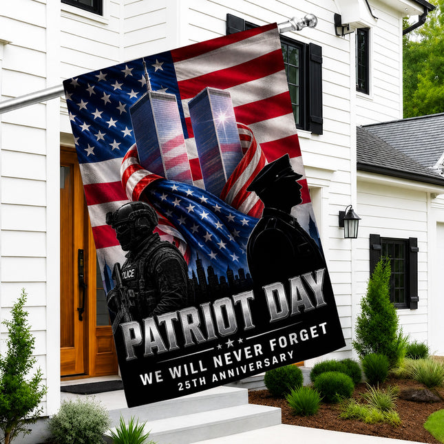 Patriot Day 25th Anniversary Thin Blue Line Police Twin Towers Memorial Flag