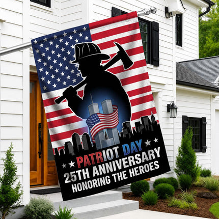 Patriot Day 25th Anniversary Firefighter Heroes Memorial Flag