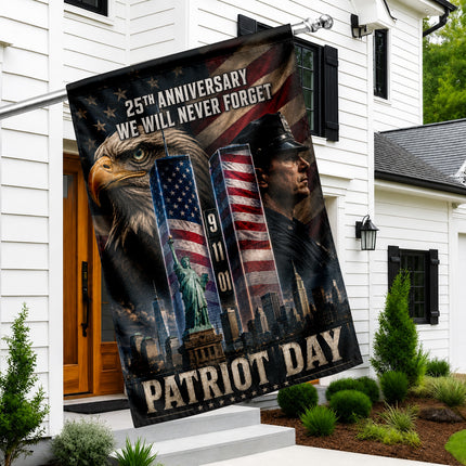 25th Anniversary Patriot Day Liberty Police Eagle Twin Towers Tribute Flag