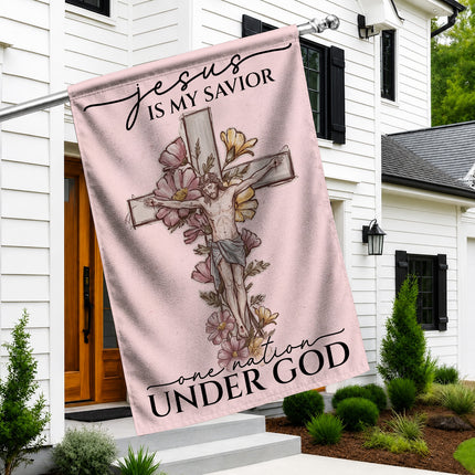 SP-01 Jesus Christ Flag Faith and Courage One Nation Under God Family Gatherings