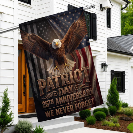 Patriot Day 25th Anniversary We Never Forget Flag