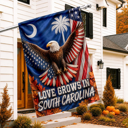 South Carolina Patriotic Eagle Autumn Pride Flag
