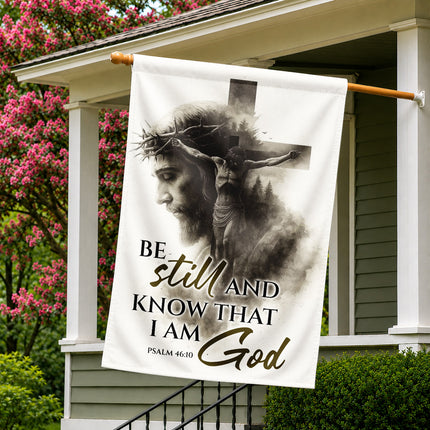SP-01 Cross Garden Flag Be Still and Know That I Am God Anniversary Celebration