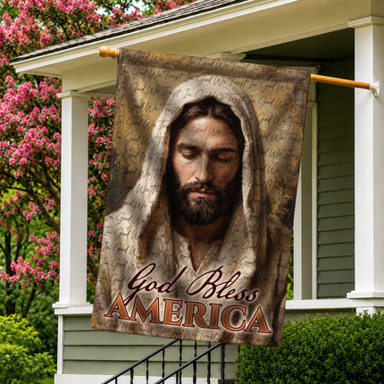 SP-01 Jesus American Flag God Bless America Christian Garden Flag Fourth of July