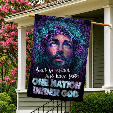 SP-01 God and Country One Nation Under God Jesus Garden Flag Faith-Based Events